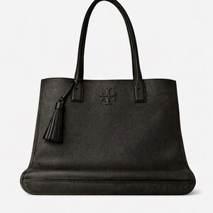 Tory Burch Black Leather Tote Bag